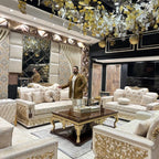 Regal Living White and Gold Sofa Set