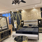 Velvet Dreams Velvet and Wood Bedroom Set