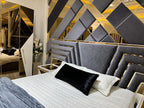 Modern Glamour Bedroom Suite with Geometric Design and Gold Accents