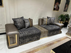 Luxury Modern Living Room Set with Elegant Animal Print and Gold Accents