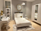 Chic Modern Teen Bedroom Set with Elegant White Finish and Gold Accents