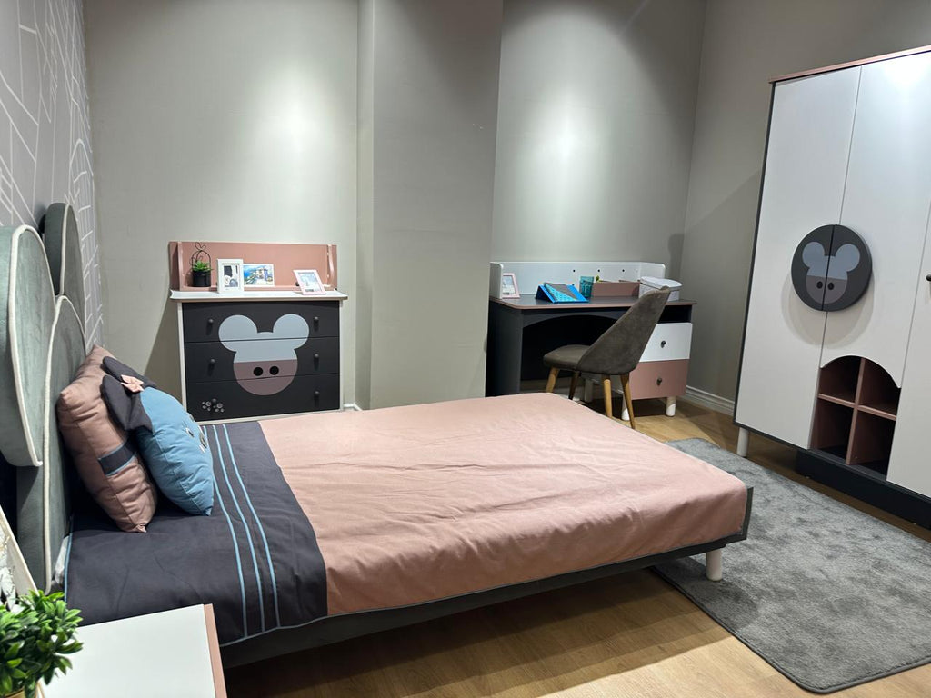 Playful Kids Bedroom Set with Fun Character Themed Design and Soft Colors