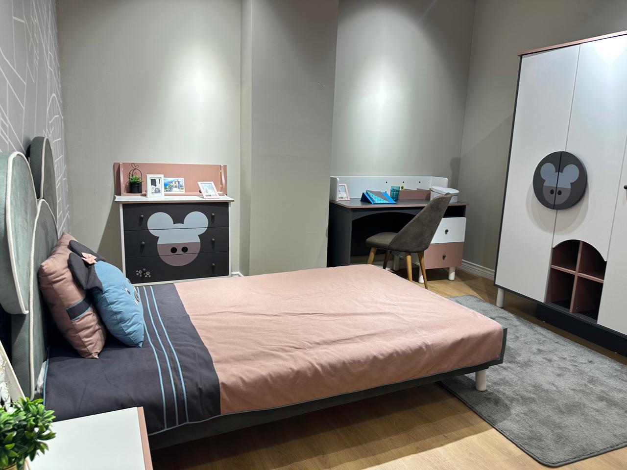 Playful Kids Bedroom Set with Fun Character Themed Design and Soft Colors